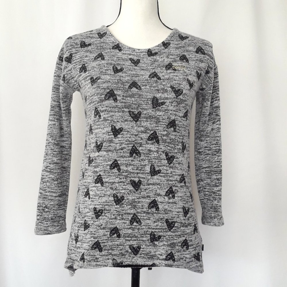 ❤️ DKNY Girls Gray Heart Print Marled Sweater 2/$15